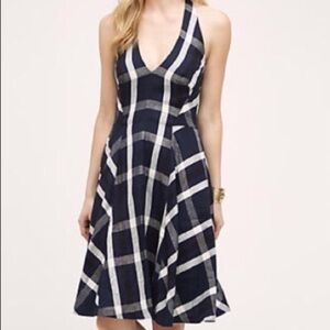 Eva Franco | Blue Plaid Halter Dress